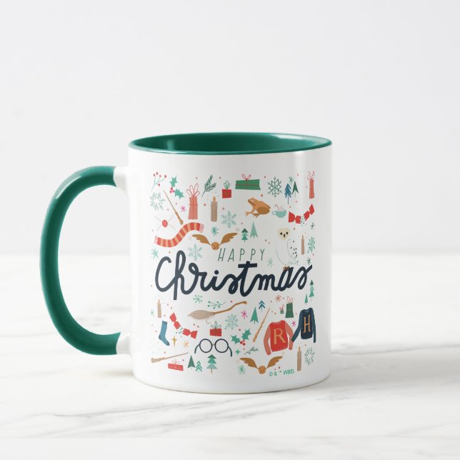 Harry Potter | Happy Christmas With Festive Icons Mug (Left)