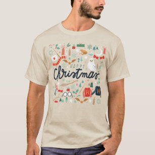 Harry Potter   Happy Christmas With Festive Icons T-Shirt