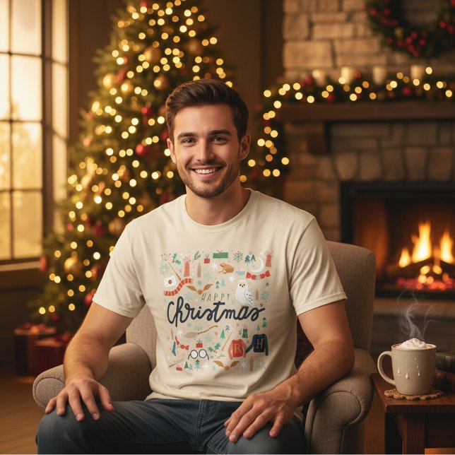 Harry Potter | Happy Christmas With Festive Icons T-Shirt (Creator Uploaded)