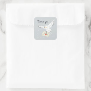 Harry Potter Hedwig Baby Shower Thank You Square Sticker