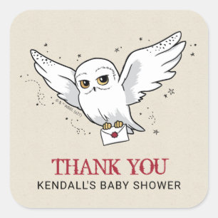Harry Potter Hedwig Baby Shower Thank You Square Sticker