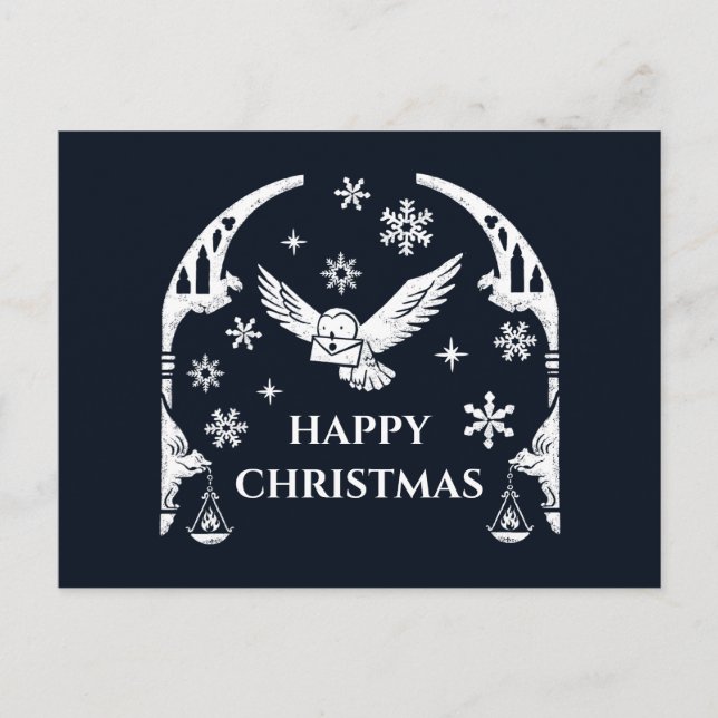 HARRY POTTER™ Hedwig Delivering Holiday Letter Postcard (Front)