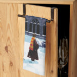 HARRY POTTER™ & Hedwig in HOGWARTS™ Courtyard Tea Towel<br><div class="desc">Check out this dreamy illustration of Harry with his owl Hedwig in the courtyard at Hogwarts!</div>