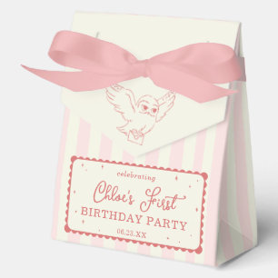 Harry Potter Hedwig Pink Stripe Baby Shower Favour Box