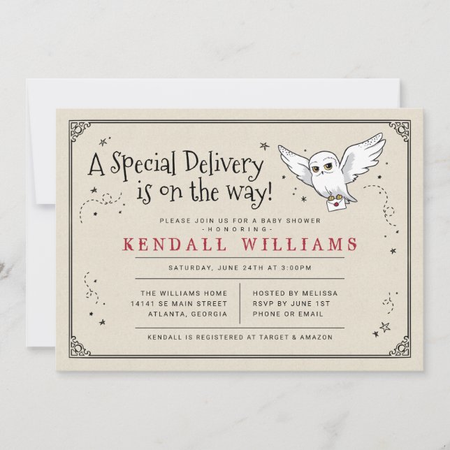 Harry Potter | Hedwig Special Delivery Baby Shower (Front)