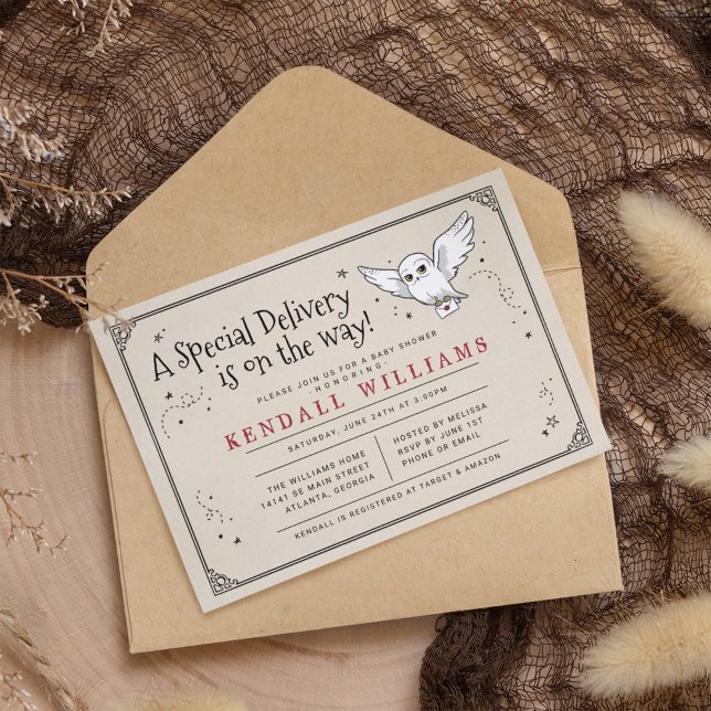 Harry Potter | Hedwig Special Delivery Baby Shower Invitation (Creator Uploaded)