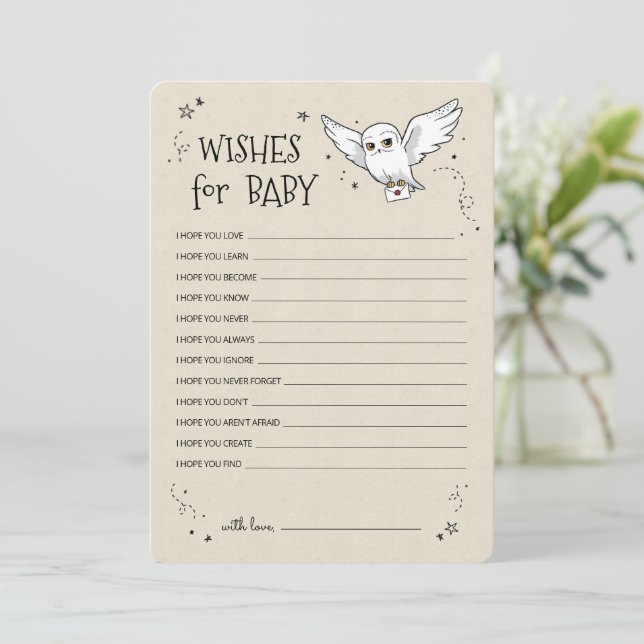 Harry Potter - Hedwig | Wishes for Baby Invitation (Standing Front)