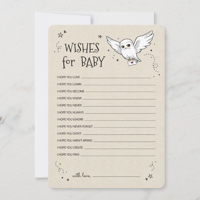 Harry Potter - Hedwig | Wishes for Baby Invitation (Front)