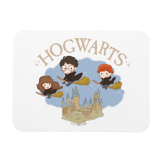 HARRY POTTER™, Hermione, & Ron Fly Over HOGWARTS™ Magnet (Horizontal)