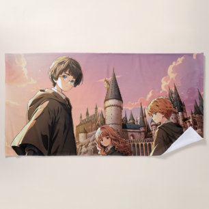 HARRY POTTER™ Hermione & Ron HOGWARTS™ Anime Scene Beach Towel
