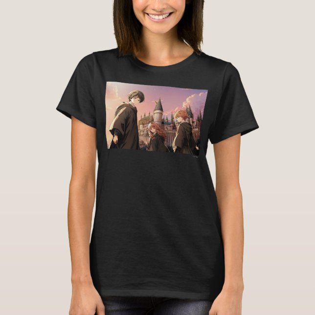 HARRY POTTER™ Hermione & Ron HOGWARTS™ Anime Scene T-Shirt (Front)