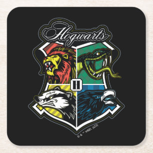 HARRY POTTER™ HOGWARTS™ Athletic Badge Square Paper Coaster
