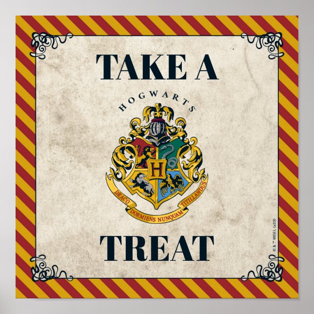Harry Potter Hogwarts Birthday Take A Treat Sign (Front)