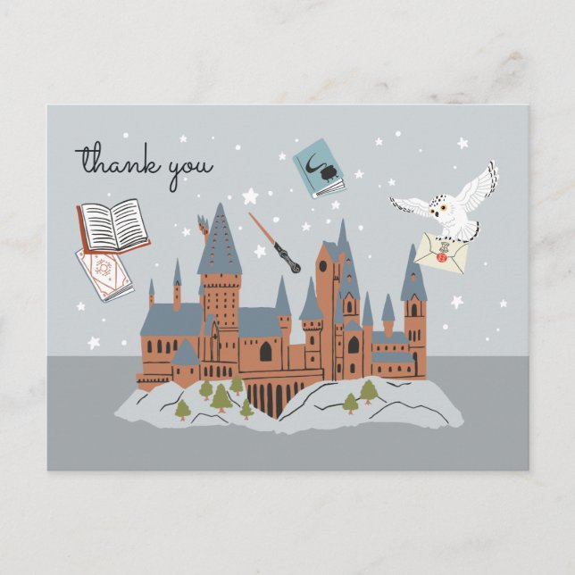 Harry Potter Hogwarts Castle Baby Shower Thank You Postcard (Front)