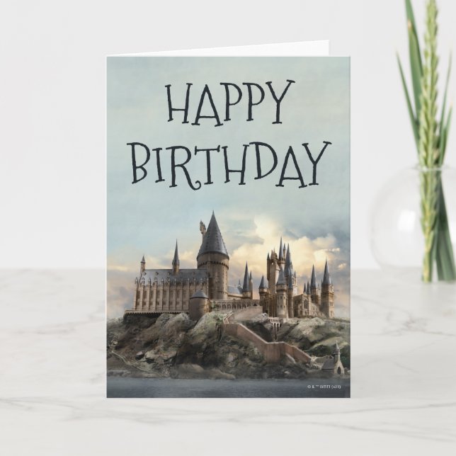 Harry Potter Hogwarts Castle Happy Birthday Card (Front)