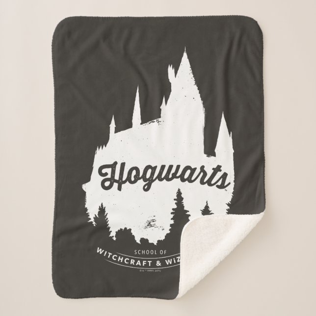 Harry Potter | HOGWARTS™ Castle Typography Sherpa Blanket (Front)
