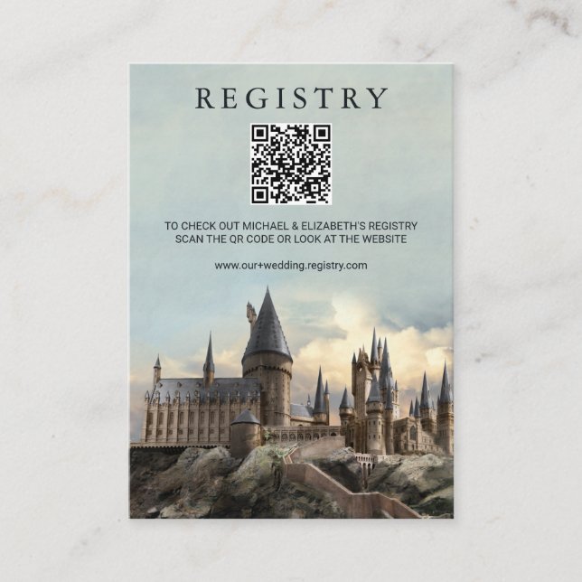 Harry Potter | Hogwarts Castle Wedding Registry Enclosure Card (Front)