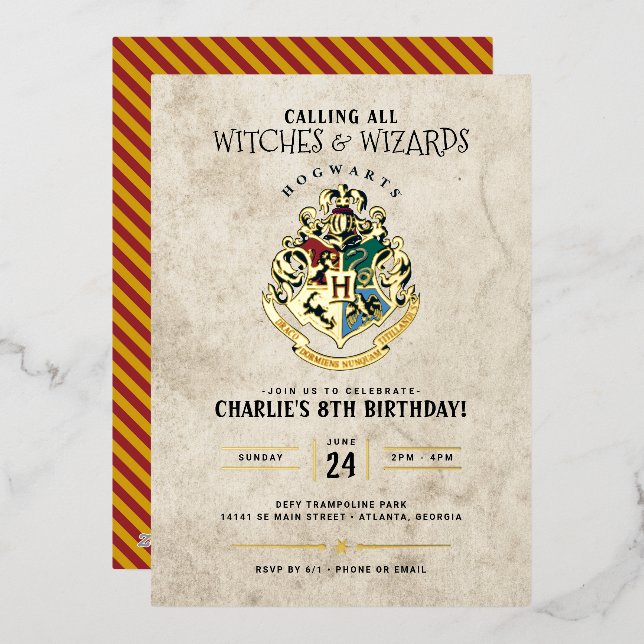Harry Potter Hogwarts Crest Birthday  (Front/Back)