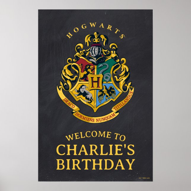 Harry Potter Hogwarts Crest Birthday Poster (Front)