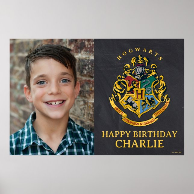 Harry Potter Hogwarts Crest Birthday Poster (Front)