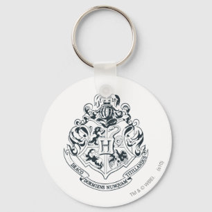 Harry Potter Hogwarts Crest - Black and White Key Ring