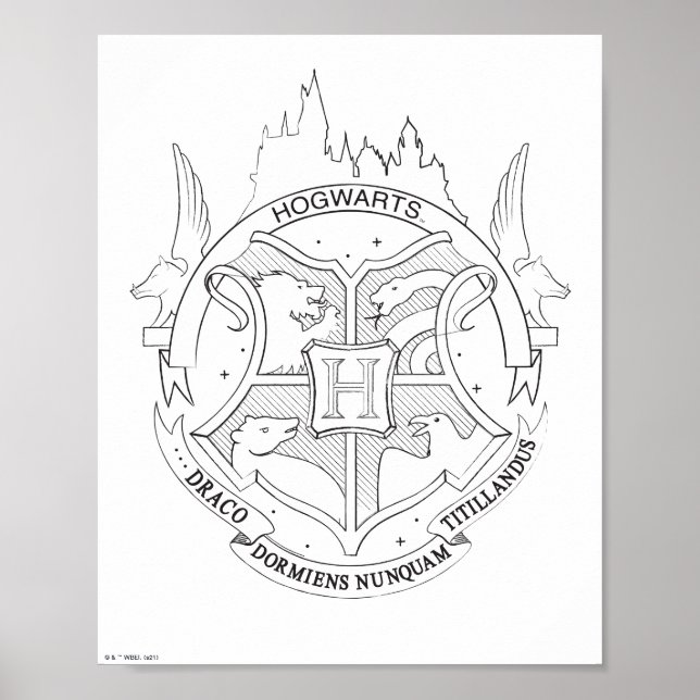 HARRY POTTER™ HOGWARTS™ CREST Coloring Poster (Front)