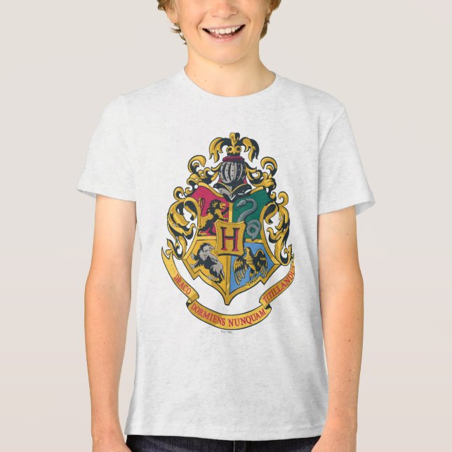 Harry Potter | Hogwarts Crest - Full Colour Tri-Blend Shirt (Front)