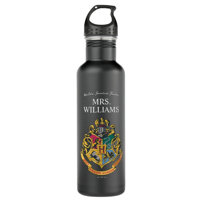 Harry Potter | Hogwarts Crest Teacher Personalise 710 Ml Water Bottle (Front)