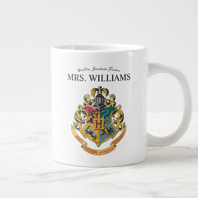 Harry Potter | Hogwarts Crest Teacher Personalise Large Coffee Mug (Right)