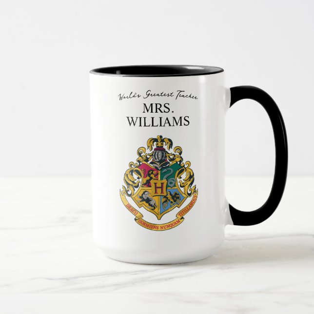 Harry Potter | Hogwarts Crest Teacher Personalise Mug (Right)