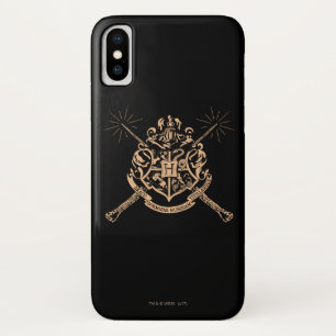 Harry Potter Hogwarts Crossed Wands Crest iPhone X Case