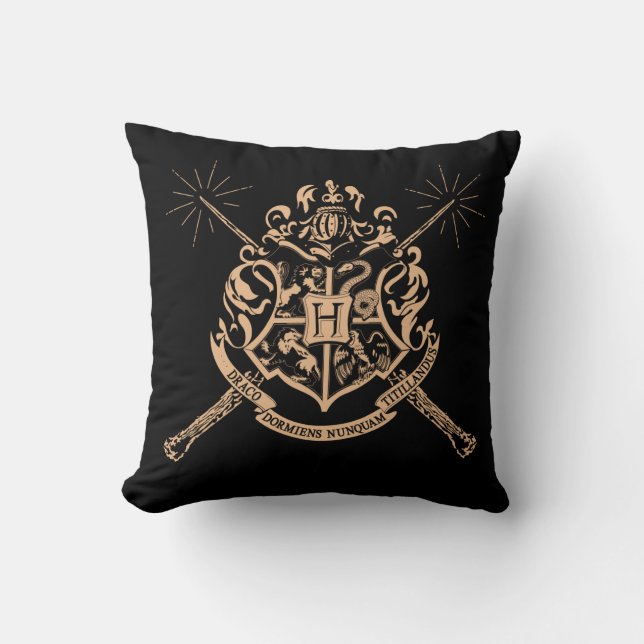 Harry Potter | Hogwarts Crossed Wands Crest Cushion (Front)