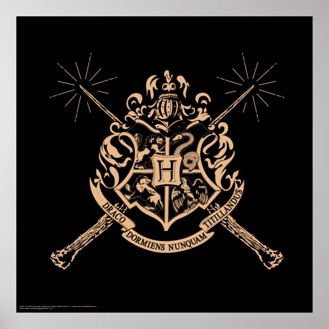 Harry Potter | Hogwarts Crossed Wands Crest Poster (Front)