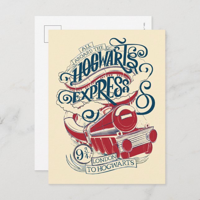 Harry Potter | Hogwarts Express Typography Postcard (Front/Back)
