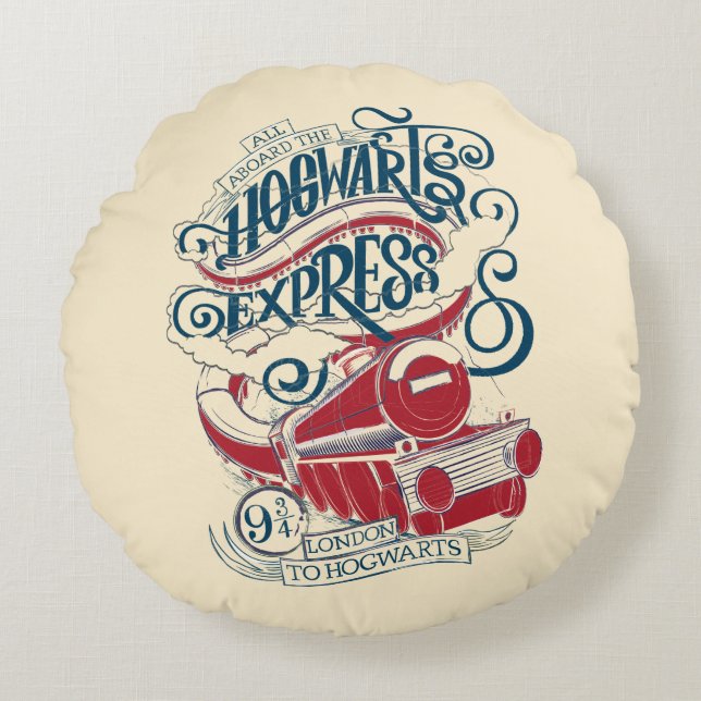 Harry Potter | Hogwarts Express Typography Round Cushion (Front)