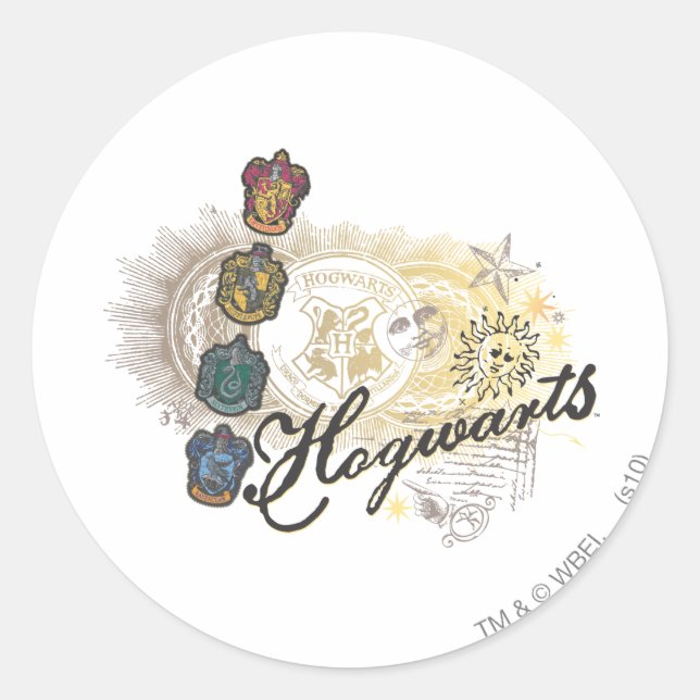 Harry Potter | Hogwarts Houses - Full Colour Classic Round Sticker (Front)