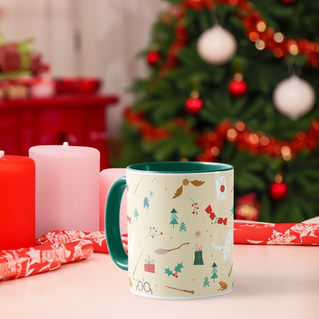 Harry Potter | Holiday Icon Pattern Mug (Mug on table)