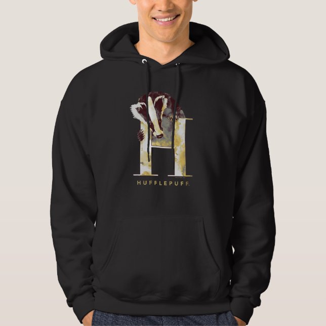 Harry Potter | HUFFLEPUFF™ Badger Watercolor Hoodie (Front)
