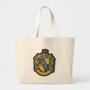 Harry Potter Hufflepuff Crest Patch Large Tote Bag