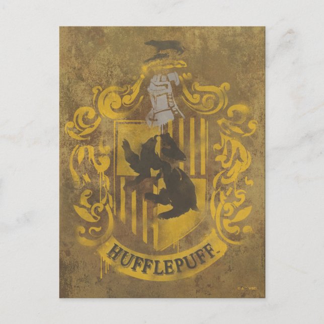 Harry Potter | Hufflepuff Crest Spray Paint Postcard (Front)