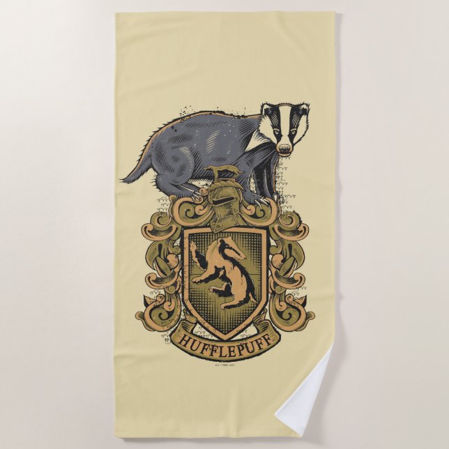 Harry Potter | Hufflepuff Crest with Badger Beach Towel (Front)