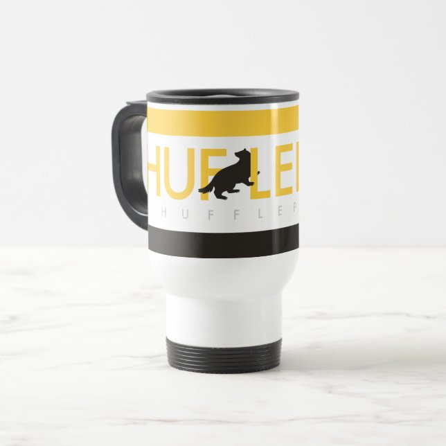 Harry Potter | Hufflepuff House Pride Logo Travel Mug (Front Left)