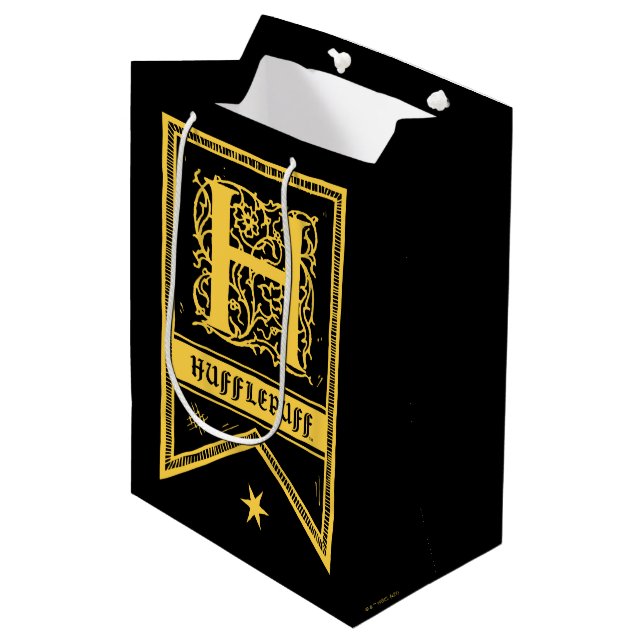 Harry Potter | Hufflepuff Monogram Banner Medium Gift Bag (Front Angled)