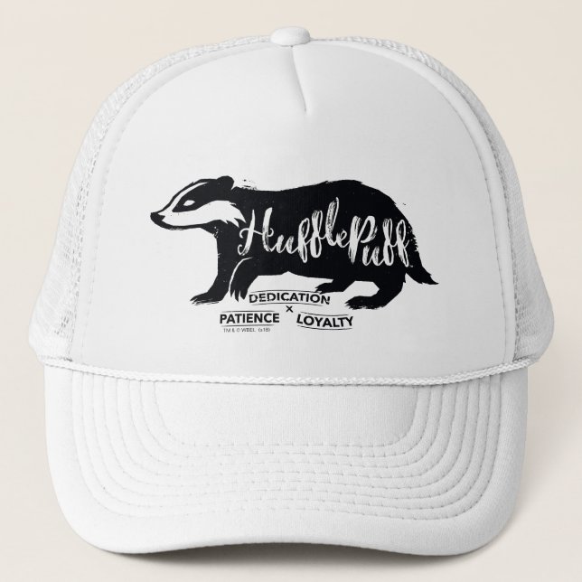 Harry Potter | HUFFLEPUFF™ Silhouette Typography Trucker Hat (Front)