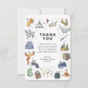 Harry Potter Icons Birthday Thank You Invitation