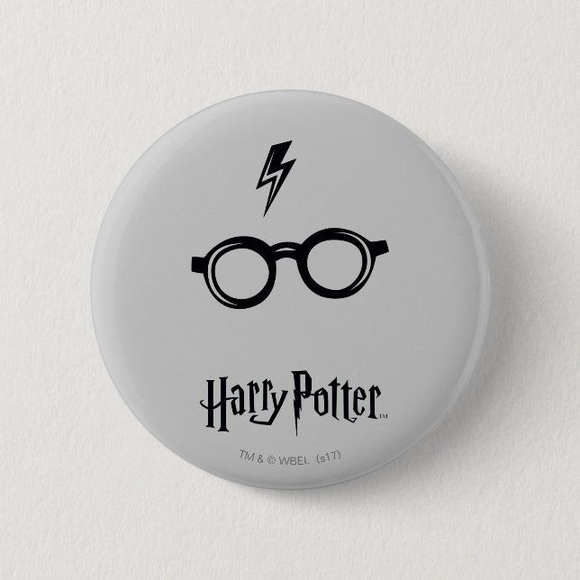 Harry Potter | Lightning Scar and Glasses 6 Cm Round Badge (Front)