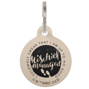 Harry Potter   Marauder's Map Charms Typography Pet Tag