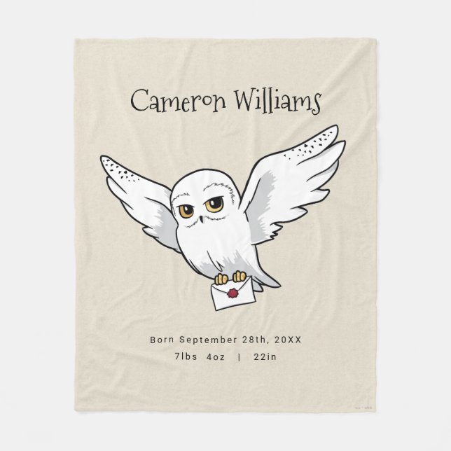 Harry Potter | Personalized Hedwig Fleece Blanket (Front)