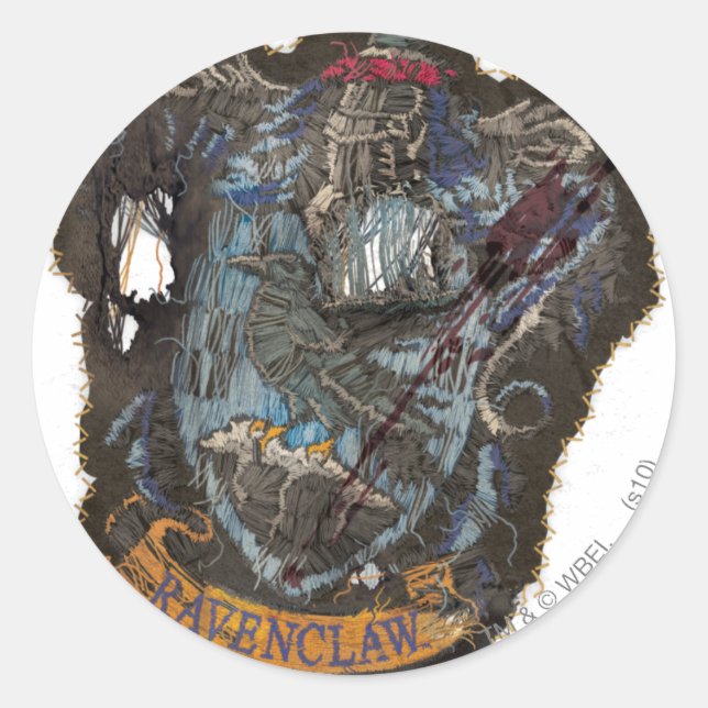 Harry Potter | Ravenclaw Crest - Destroyed Classic Round Sticker (Front)