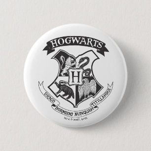 Harry Potter   Retro Hogwarts Crest 6 Cm Round Badge